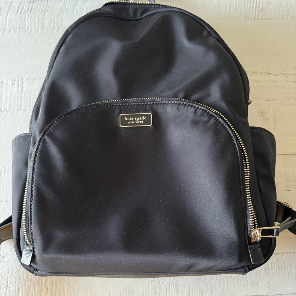 Kate Spade Black Nylon With Gold Hardware Backpack